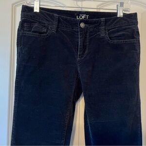 Ann Taylor LOFT Sz. 2 Black Modern Straight Brushed Cotton Velour Pants Low Rise